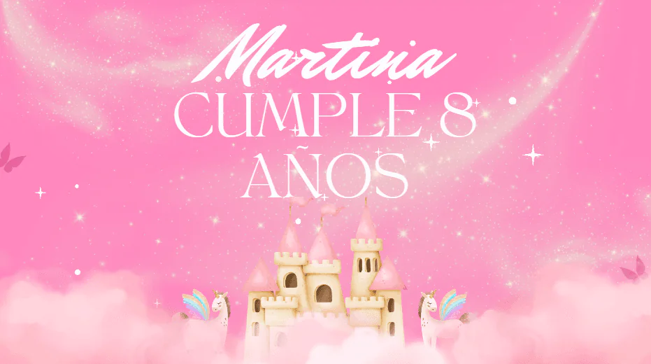 Tarjeta invitación animada Castillito en el Cielo