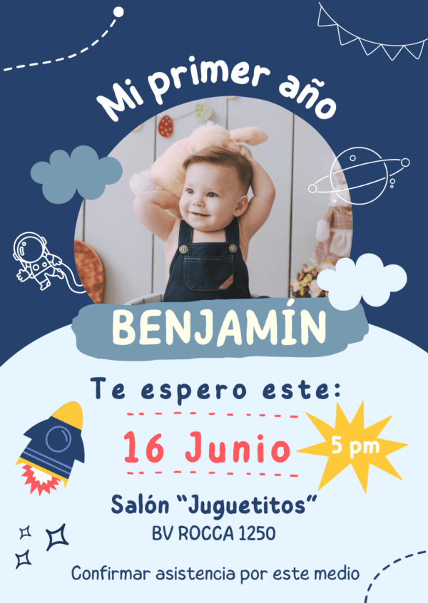 Tarjeta invitación estática Espacio