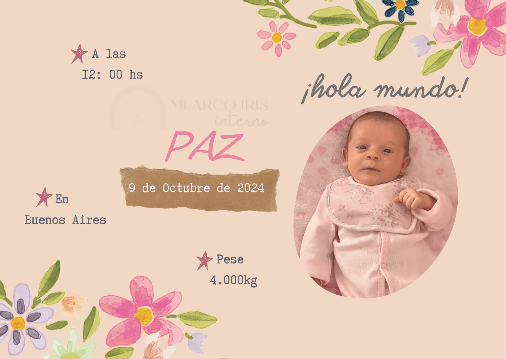 Tarjeta estática Floral