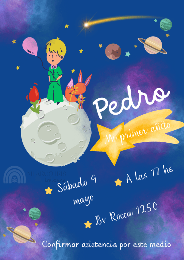 Tarjeta invitación estática El Principito