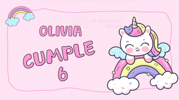 Tarjeta invitación animada Unicornio