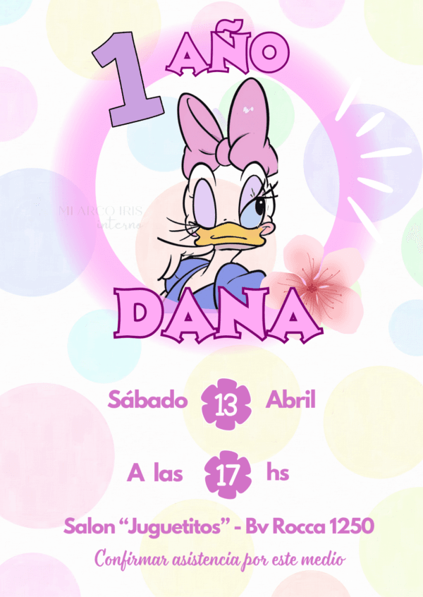 Tarjeta invitación estática Daisy