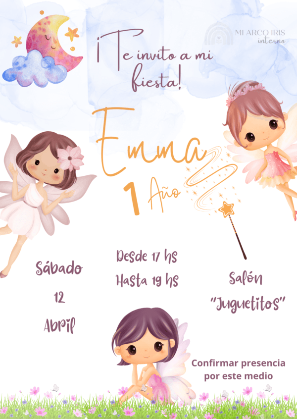 Tarjeta invitación estática Hadas