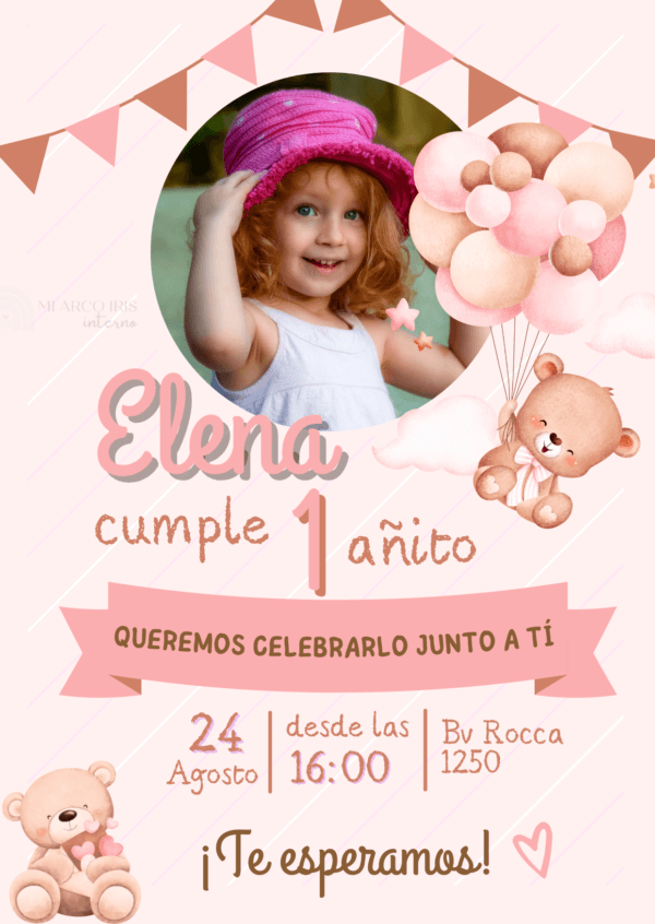 Tarjeta invitación estática Ositos